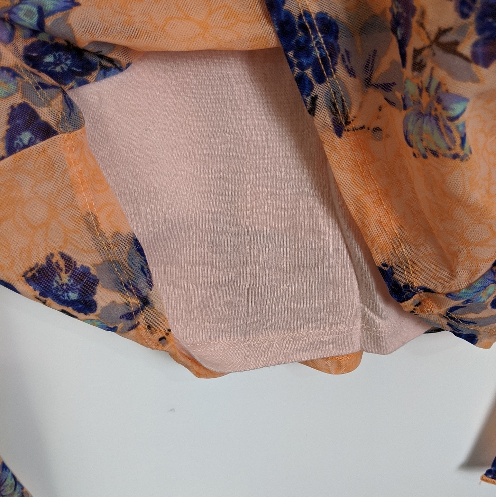 Free People Amber Orange Floral Top NWT - Picture 8 of 11